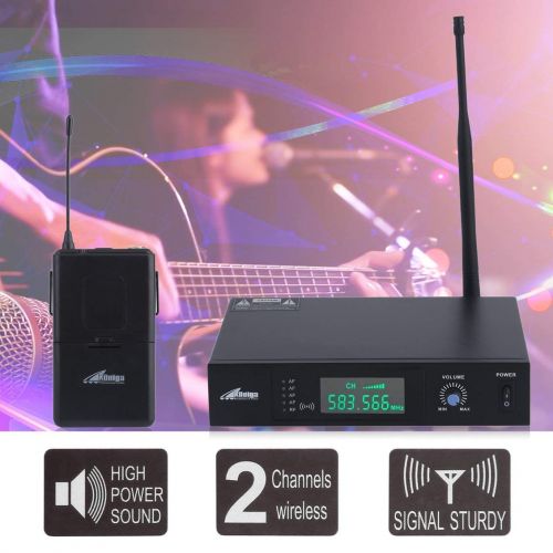  PGIGE RADIGS RWM60U Professional UHF Headset & Wireless Microphone System DJ Karaoke Headset Microphone