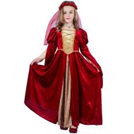 PGOND Girls Renaissance Halloween Fancy Dress Costume