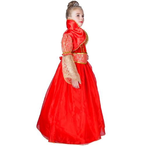  PGOND Girls Noble Red Princess Fancy Dress Halloween Costume