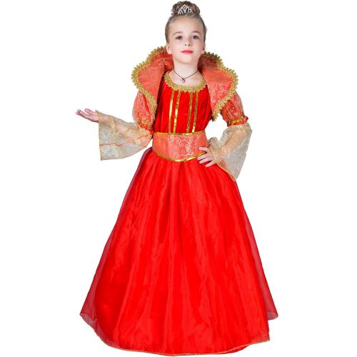  PGOND Girls Noble Red Princess Fancy Dress Halloween Costume