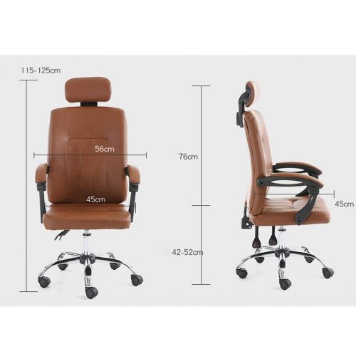  PGing Modern Ergonomic Mid-Back Leather Computer Executive Office Chair with Padded Armrests Adjustable Seat Height (Color : Pink, Size : B)-Black,A