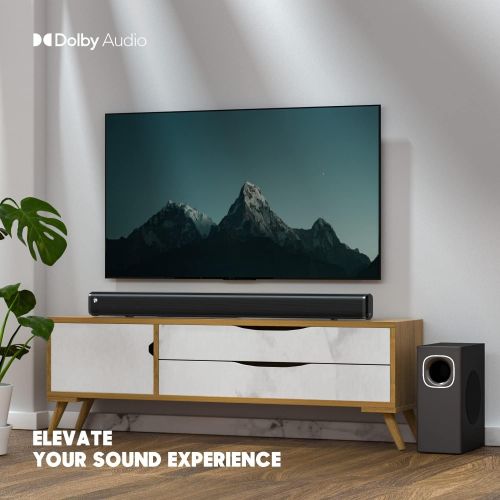  PHEANOO Sound Bar with 【Dolby】, 2.1 CH TV Soundbar with Subwoofer Works with 4K&HD TVs (D2, 200W)