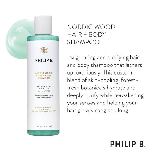  PHILIP B Nordic Wood Hair & Body Shampoo, 11.8 oz