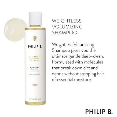  PHILIP B Weightless Volumizing Shampoo, Ivory, Magnolia Flowers, 7.4 Fl Oz