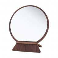 PHILLPS Wooden Mirror High List Desktop Mirror Round Simple Portable Vanity Mirror