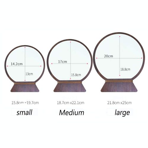  PHILLPS Wooden Mirror High List Desktop Mirror Round Simple Portable Vanity Mirror