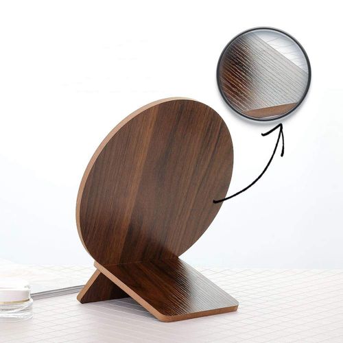  PHILLPS Wooden Mirror High List Desktop Mirror Round Simple Portable Vanity Mirror