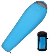 PHIVILLA Ultralight Mummy Sleeping Bag 3 Season Camping Hiking Backpacking, Sky Blue