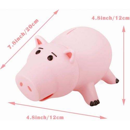  [아마존베스트]HairPhocas Cute Pink Pig Money Box Plastic Piggy Bank for Kids Birthday Gift with Box