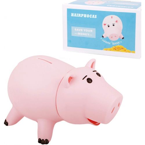  [아마존베스트]HairPhocas Cute Pink Pig Money Box Plastic Piggy Bank for Kids Birthday Gift with Box