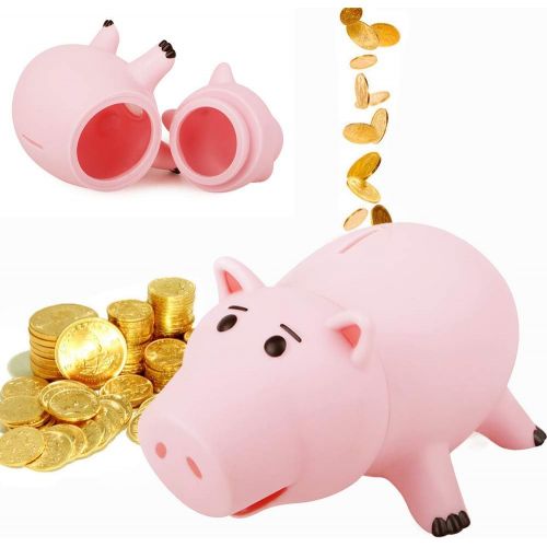  [아마존베스트]HairPhocas Cute Pink Pig Money Box Plastic Piggy Bank for Kids Birthday Gift with Box