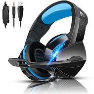 PS4 Gaming Headset with 7.1 Surround Sound, Xbox One Headset with Noise Canceling Mic & LED Light, PHOINIKAS H3 Over Ear Headphones, Compatible with Nintendo Switch, PC, PS4, Xbox