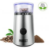 PHONECT Coffee Grinder Electric, 150W Blade Spice Grinder, Portable Stainless Steel Grinder, Removable Easy Clean Bowl Grinder also for Seeds Grains Nuts, 12 Cups