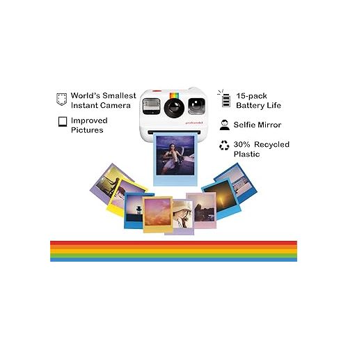  Polaroid Go Generation 2 Instant Film Camera Bundle with Polaroid GO Color Film, Double Pack and Photo Album + Cloth (4 Items) (White)