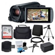 PHOTO4LESS Canon VIXIA HF R800 Camcorder (Black) + SanDisk 64GB Memory Card + Digital Camera/Video Case + Extra Battery BP-727 + Quality Tripod + Card Reader + Tabletop Tripod/Handgrip - Delu