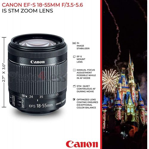  PHOTO4LESS Canon EOS Rebel T7 Digital SLR Camera + EF-S 18-55mm is II Lens + EF 75-300mm Lens + 500mm Telephoto Lens + Canon Bag + Filter Kit + 64GB Memory Card + Flash + Remote + Tripod - Pr