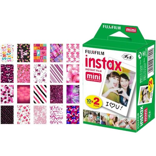  PHOTO4LESS Fujifilm instax Mini Instant Film (20 Exposures) + 20 Sticker Frames for Fuji Instax Prints Sweet 16 Package