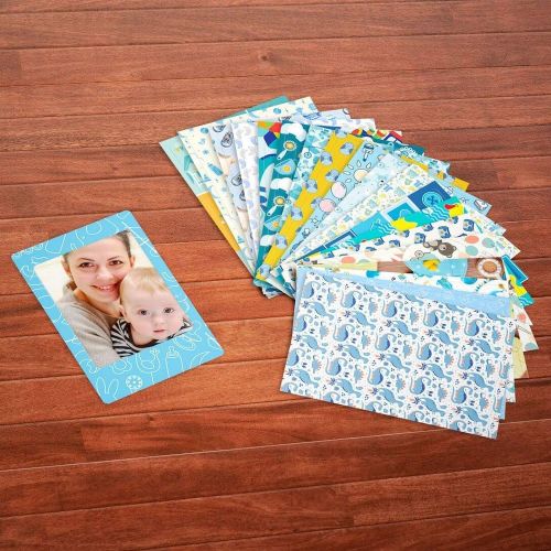  PHOTO4LESS Fujifilm instax Mini Instant Film (20 Exposures) + 20 Sticker Frames for Fuji Instax Prints Baby Boy Themed Package + Cleaning Cloth ? Deluxe Accessory Bundle