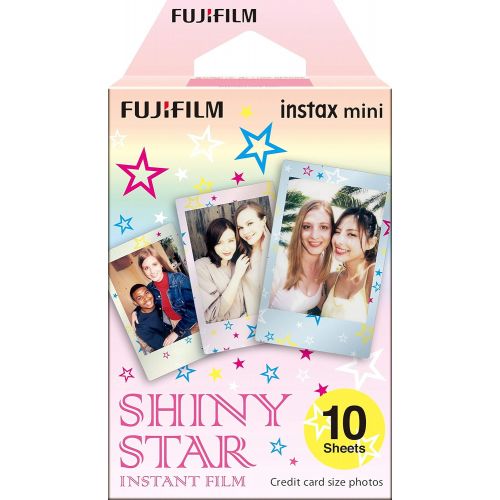  PHOTO4LESS Fujifilm Instax Mini Shiny Star Instant Film X2 (20 Sheets) + Album for Fuji Instax Photos - Instant Film Bundle