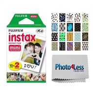 PHOTO4LESS Fujifilm instax Mini Instant Film (20 Exposures) + 20 Sticker Frames for Fuji Instax Prints Graduation Package + Cleaning Cloth ? Deluxe Accessory Bundle