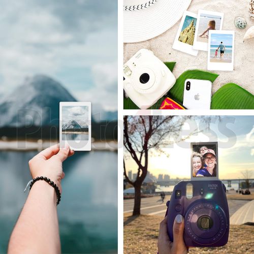  PHOTO4LESS Fujifilm instax Mini Instant Film (20 Exposures) + 20 Sticker Frames for Fuji Instax Prints Travel Package