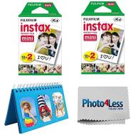 PHOTO4LESS Fujifilm Instax Mini Instant Film 2X (40 Sheets) + Album for Fuji Instax Photos ? Instant Film Accessory Bundle