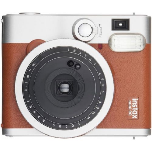  Fujifilm INSTAX Mini 90 Neo Classic Instant Camera (Brown) + Fujifilm Instax Mini Instant Film (20 Exposures) + Compact Camera Case + Sticker Frames Sports Package + Photo4Less Cle