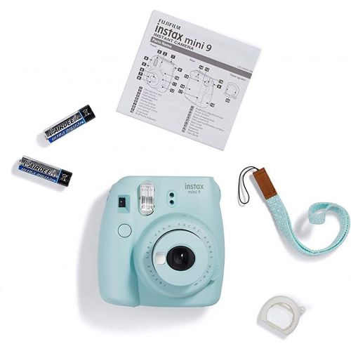 [아마존베스트]PHOTO4LESS Fujifilm Instax Mini 9 Instant Film Camera (Ice Blue) - Fujifilm Instax Mini Instant Film, Twin Pack - Fujifilm Instax Mini Rainbow Film - Case for Fuji Mini Camera  Fuji Instax A