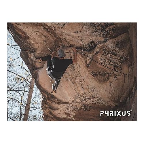  PHRIXUS 10.5mm Black Climbing Rope Static Rappelling Rope 28kN - 90M (300ft) Safety Heavy Duty Rope for Outdoor Rock Climbing, Mountain Climbing, Ice Climbing, Rescue and Escape, Aerial Work