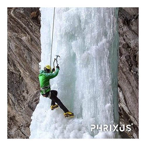  PHRIXUS 10.5mm Black Climbing Rope Static Rappelling Rope 28kN - 90M (300ft) Safety Heavy Duty Rope for Outdoor Rock Climbing, Mountain Climbing, Ice Climbing, Rescue and Escape, Aerial Work