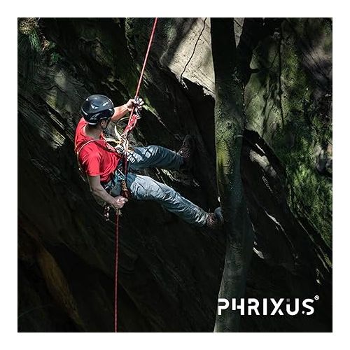  PHRIXUS Static Climbing Rope 11mm Diameter 30kN - 90M (300ft) Rock Climbing Rope, Rappelling Heavy Duty Rope for Outdoor Mountaineering, Rescue and Escape, Fire Fighting and Aerial Work