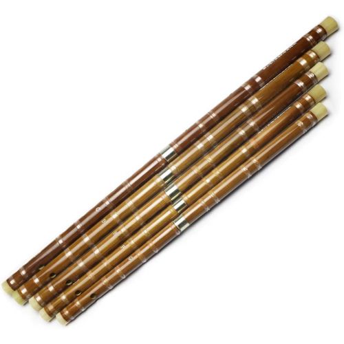  PhysCool C Key Dizi Bitter Bamboo Flute for Beginners with Free Membrane & Glue & Protector Set Traditional Chinese Instrument(Key of C/Bitter Bamboo)