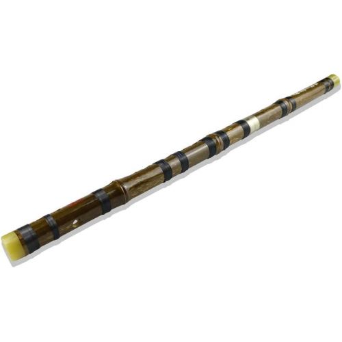  PhysCool C Key Dizi Black Bamboo Flute with Free Membrane & Glue & Protector Set Traditional Chinese Instrument (Key of C/Black Bamboo)
