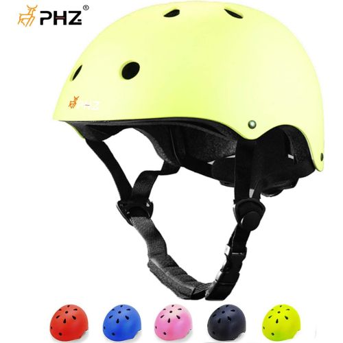  PHZ. Kids Adults Bike Helmet Adjustable Helmet for Toddler Child Youth Adult, Knee Pads Elbow Pads Wrist Guards Kids Protective Gear Set for Multi Sports Scooter, Skateboarding, Bi