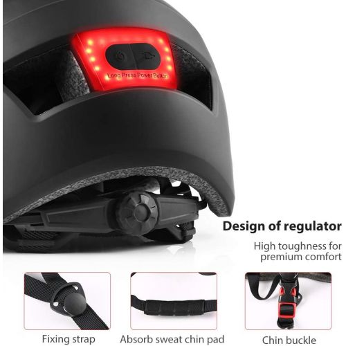  PHZ. Adult Bike Helmet with Rear Light for Urban Commuter Adjustable for Men/Women