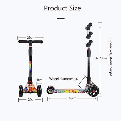  PIAOL Roller Klappbar Scooter Luxus Kickboard Hoehenverstellbar Roller Mit Kinder Kinder Scooter Ostergeschenk Leuchtende Rader Sporting Tret Robusten Ausstattung Kinder Ab 3 Jahre Belast