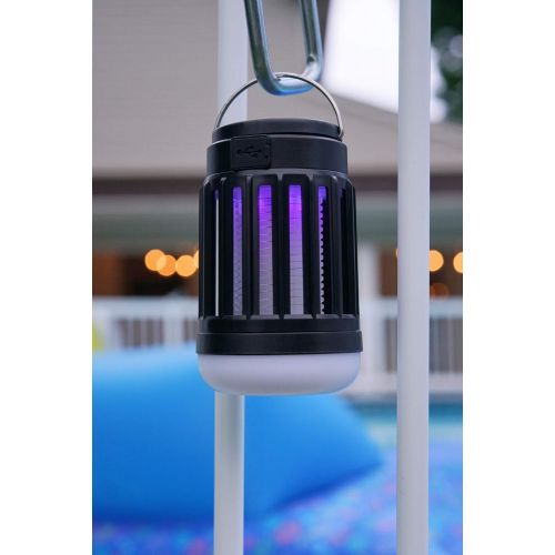  PIC Solar Portable Lantern & Bug Zapper, Kills Bugs on Contact - Twin Pack
