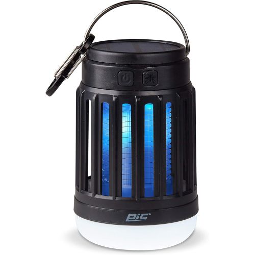  PIC Solar Portable Lantern & Bug Zapper, Kills Bugs on Contact - Twin Pack