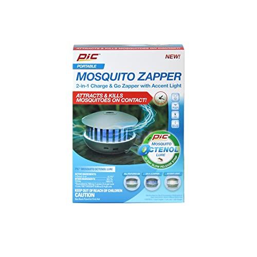  PIC PBZ 2-in-1 Portable Insect Zapper and Accent Light, Gray