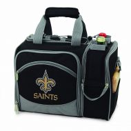 PICNIC TIME NFL New Orleans Saints Malibu Insulated Shoulder Pack with Deluxe Picnic Service for Two