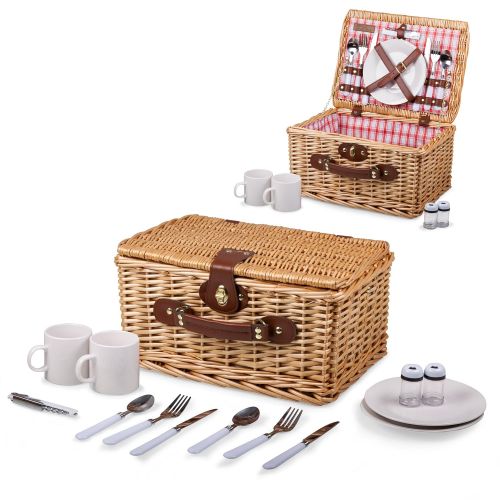  PICNIC TIME Picnic Time Catalina English Style Picnic Basket with Service for Two, Dahlia Collection