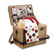 PICNIC TIME Picnic Time Yellowstone Willow Picnic Basket with Deluxe Service for 2, Moka Collection