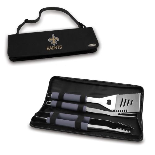  PICNIC TIME NFL New Orleans Saints Metro 3-Piece BBQ Tool Set in Carry Case