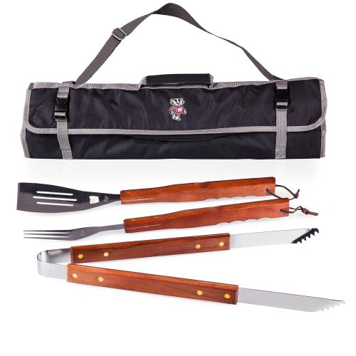  PICNIC TIME NCAA Wisconsin Badgers 3-Piece BBQ Tool Set With Tote