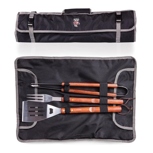  PICNIC TIME NCAA Wisconsin Badgers 3-Piece BBQ Tool Set With Tote