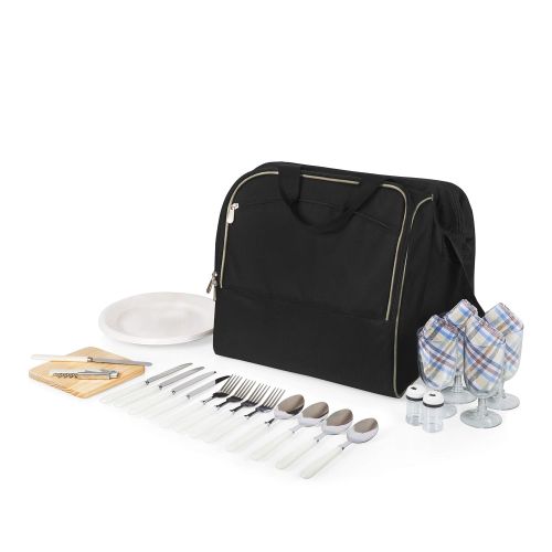  PICNIC TIME Picnic Time Verdugo Insulated Picnic Cooler with Deluxe Service for Four, Black