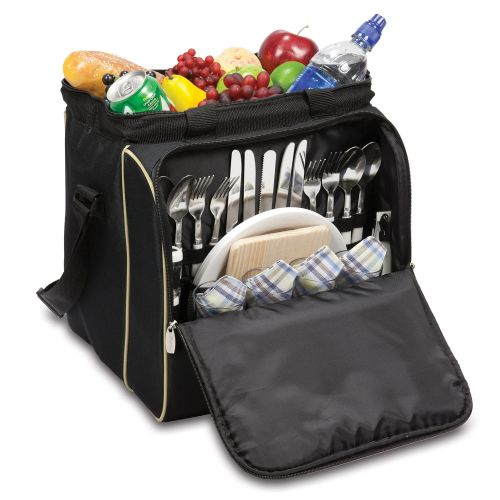  PICNIC TIME Picnic Time Verdugo Insulated Picnic Cooler with Deluxe Service for Four, Black