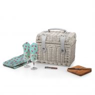 PICNIC TIME Napa Picnic Basket with Wine and Cheese Service for Two, Watermelon Collection