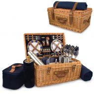 PICNIC TIME Picnic Time Windsor English-Style Willow Picnic Basket with Deluxe Service for 4