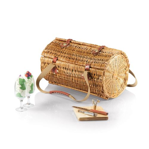  PICNIC TIME Picnic Time Verona Insulated Wine Basket with Wine/Cheese Service for Two, Pine Green